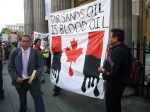 Outside Canada House, oil extraction is killing people